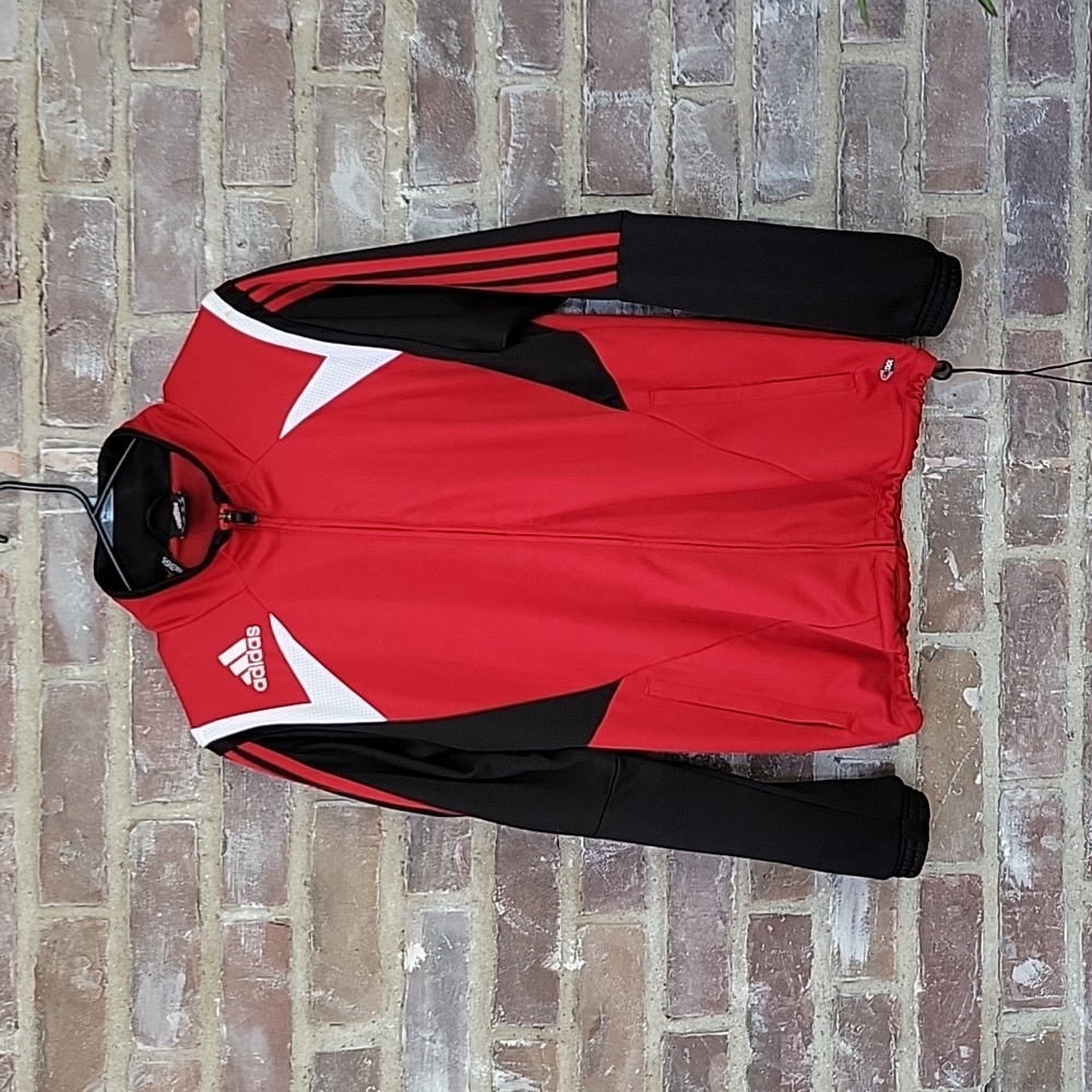 Red Adidas Zip-Up Jacket